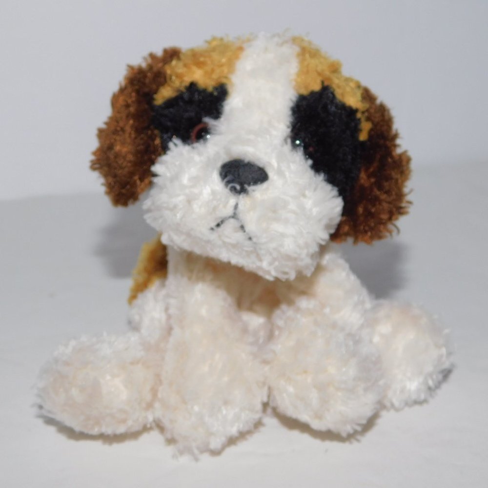 Russ Berrie 5" Bango St Bernard plush Beanbag Puppy Dog Brown White - Picture 3 of 6